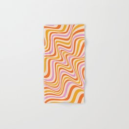 Warm Retro Wave Pattern Hand & Bath Towel