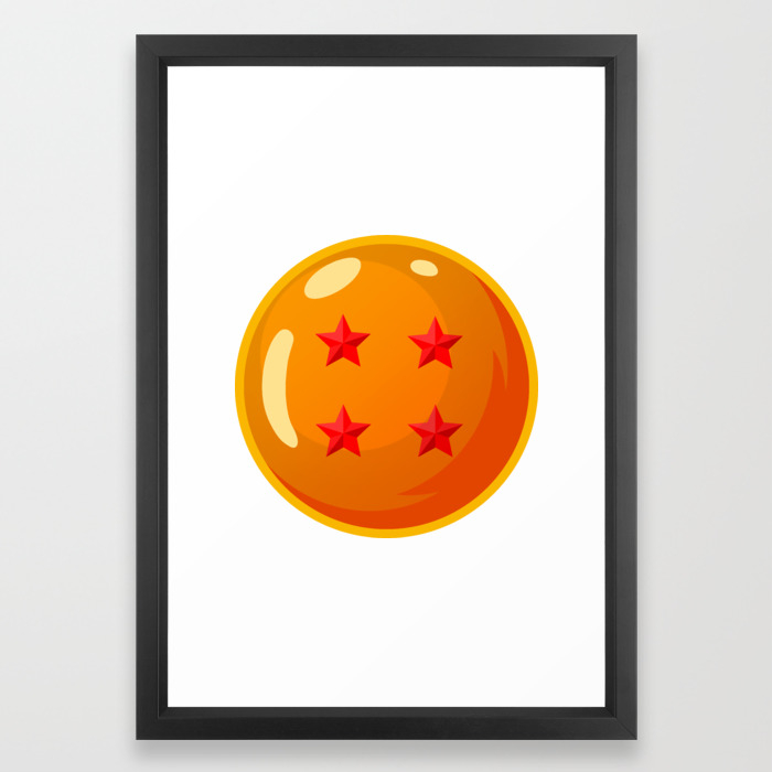 Dragonball 4 Star Ball Gerahmter Kunstdruck Von Tridaak Society6