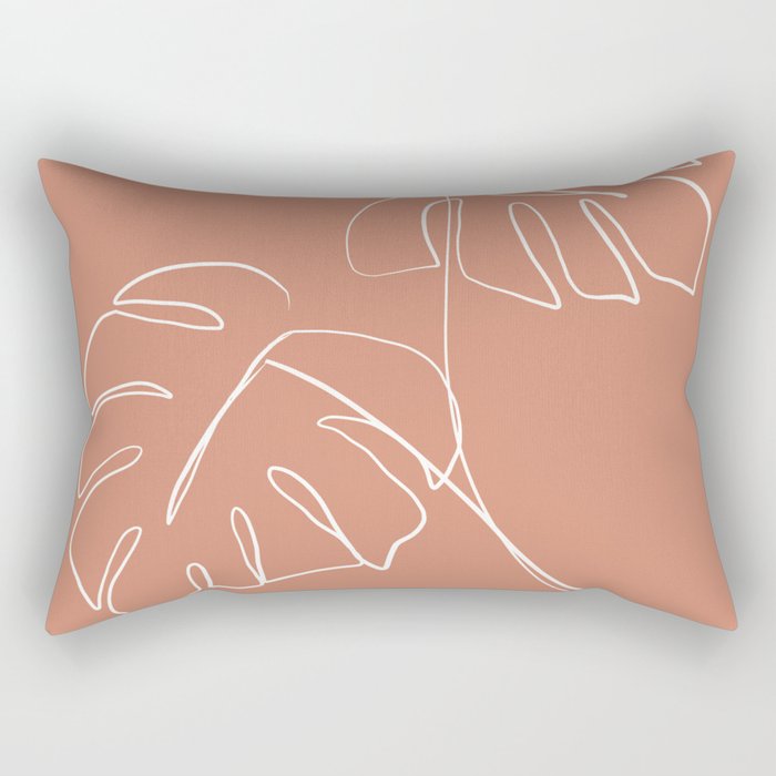 Monstera minimal - earth Rectangular Pillow