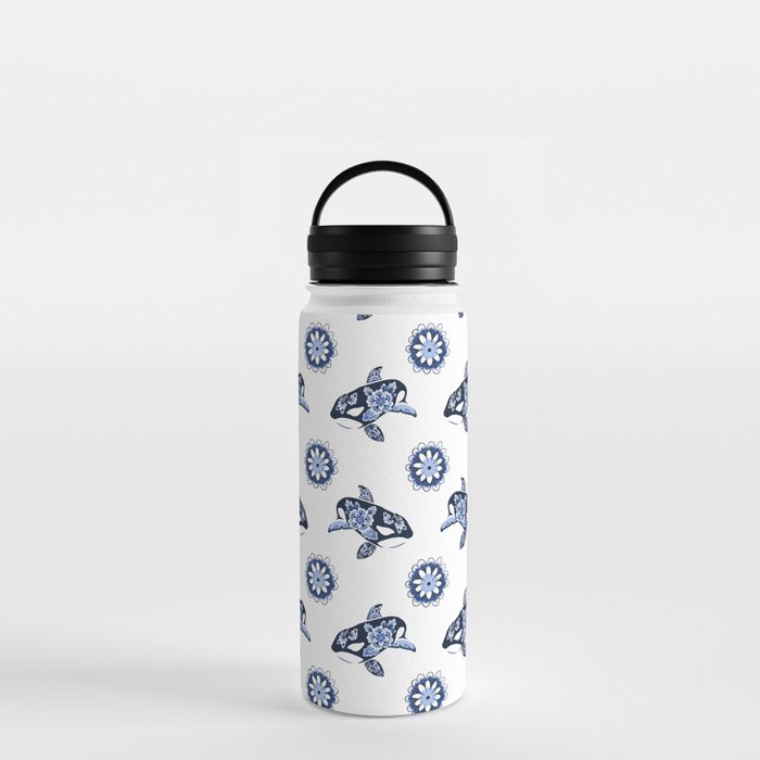 Delft Blue Orca Water Bottle by ashleyrainecreative