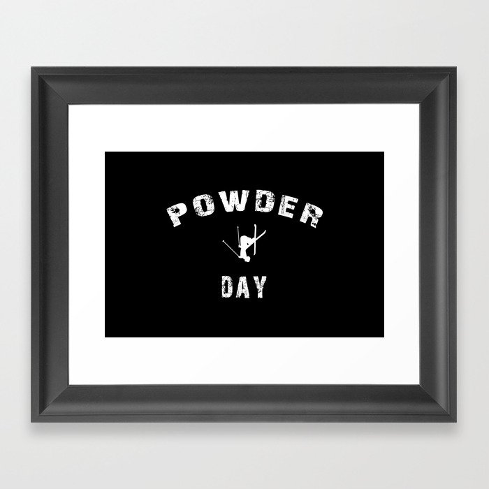 Powder Day Black Framed Art Print