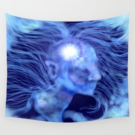 Blue Dream Lady Silhouette Wall Tapestry