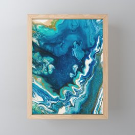 Blue Agate Waters Framed Mini Art Print