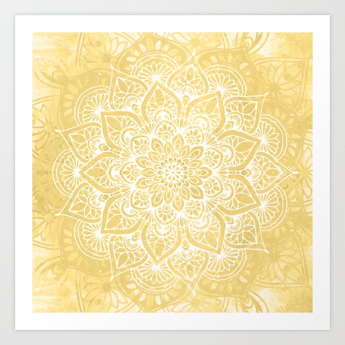 Mandala, Floral, Sun, Wall Art Boho Art Print