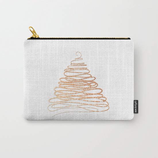 Merry Christmas pink Glitter Christmastree Carry-All Pouch