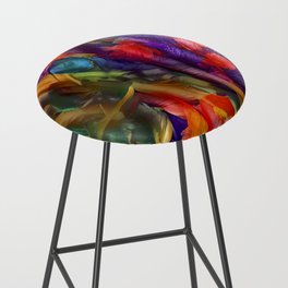 Impressionist Rainbow Painted Flowers Inspired by Chinese Quince Bar Stool