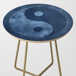 Yin and Yang Symbol Dark Blue Grunge Side Table