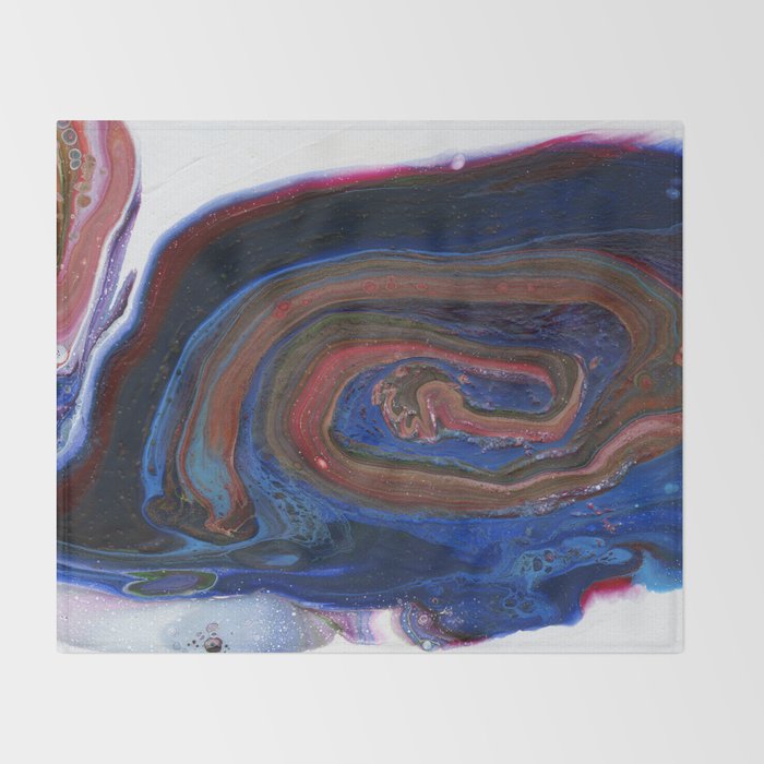 Fluid Acrylic Viii Negative Space Fluid Pour Painting Throw