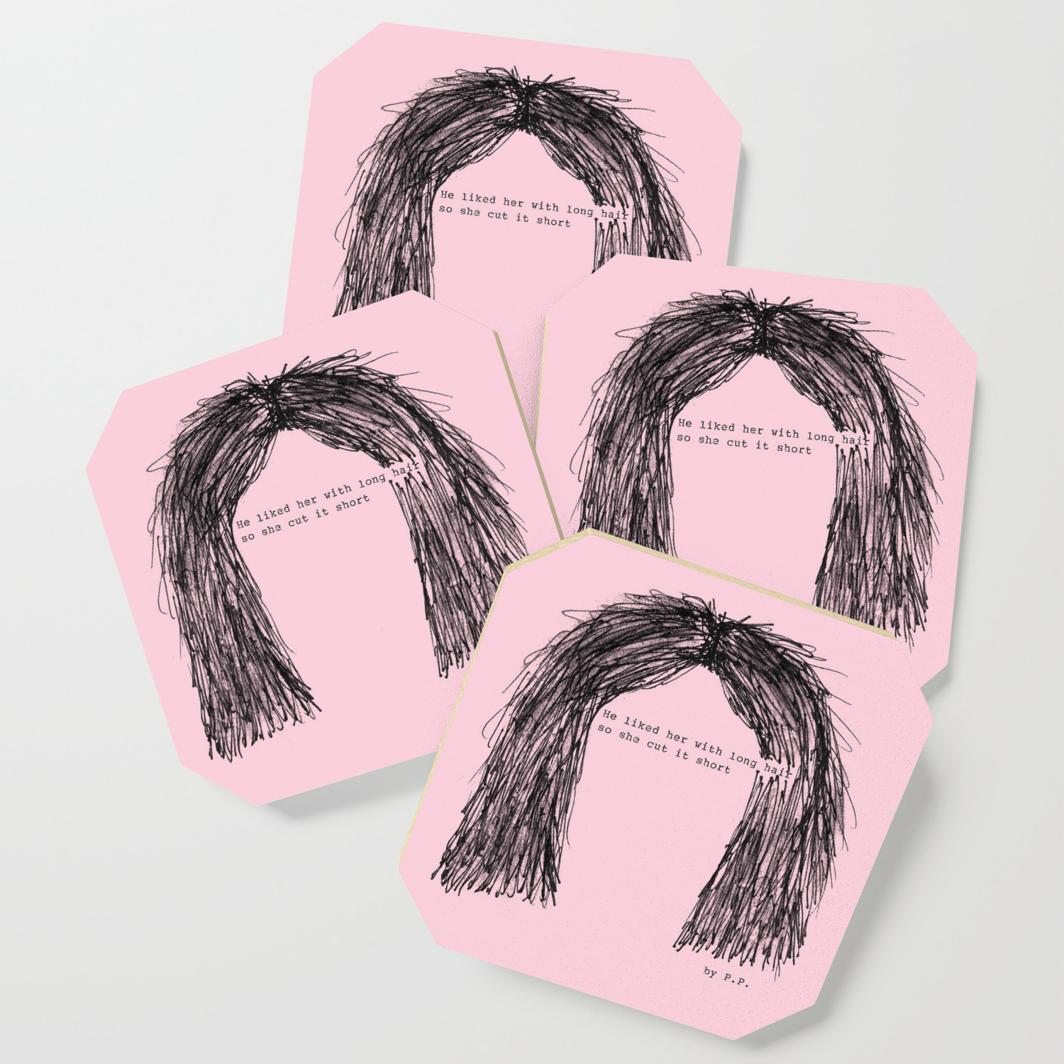 Tumblr Famous Hair Quote By Pien Pouwels Coaster By