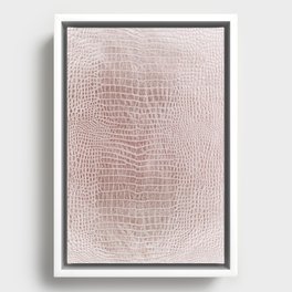 Rose Gold Snake Skin Print Metallic Framed Canvas