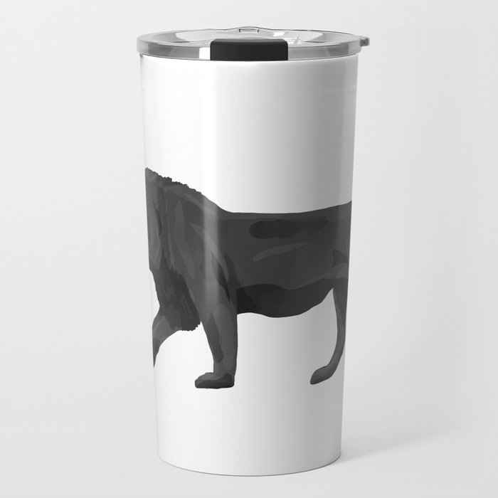 digital painting of a black lion Travel Mug