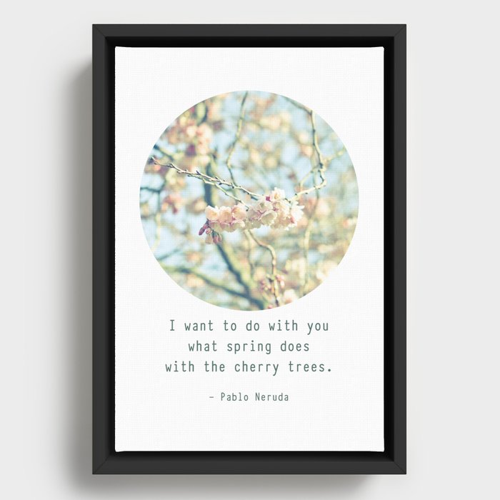 What the spring does to cherry trees Framed Canvas