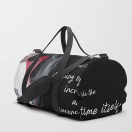 The Flow of Music Minimal Guitar Portrait with Light Painting and Quote Duffle Bag