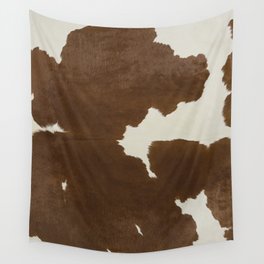 Dark Brown & White Cow Hide Wall Tapestry