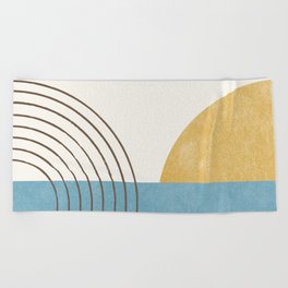 Sunny Ocean Horizon Beach Towel