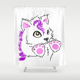 Snowfox - pink Shower Curtain