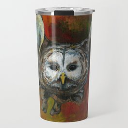 Autumn Flying Barred Owl Travel Mug
