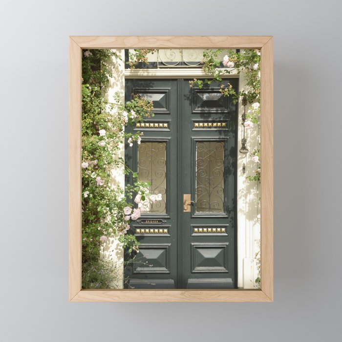 Romantic Green Door Framed Mini Art Print
