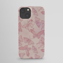 Butterfly Pattern soft pink pastel iPhone Case