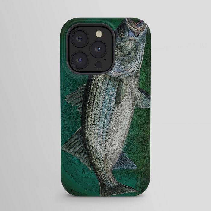 Striped Bass Fishing Art Prints iPhone Case by FishwearDesigns