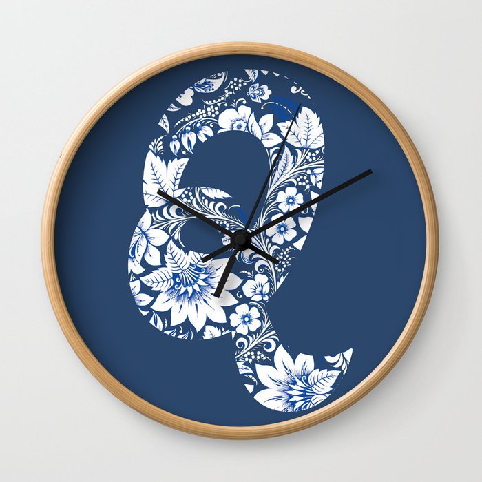 Chinese Element Blue - Q Wall Clock