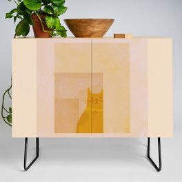 Abstraction_GEOMETRIC_CAT_SHAPE_CUTE_MEOW_ADORABLE_POP_ART_0705A Credenza