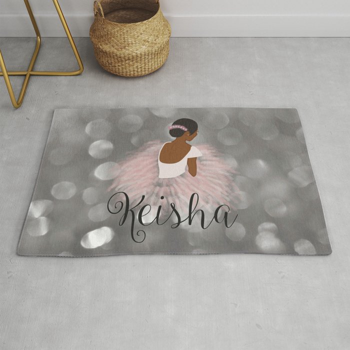 African American Ballerina R Personalized Name Keisha Rug By African American Ballerina R Personalized Name Keisha Rug
