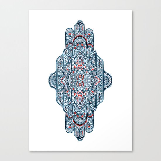 Hand painted symmetrical pattern Canvas Print