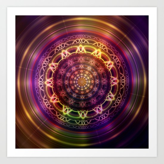 Golden shine mandala Art Print