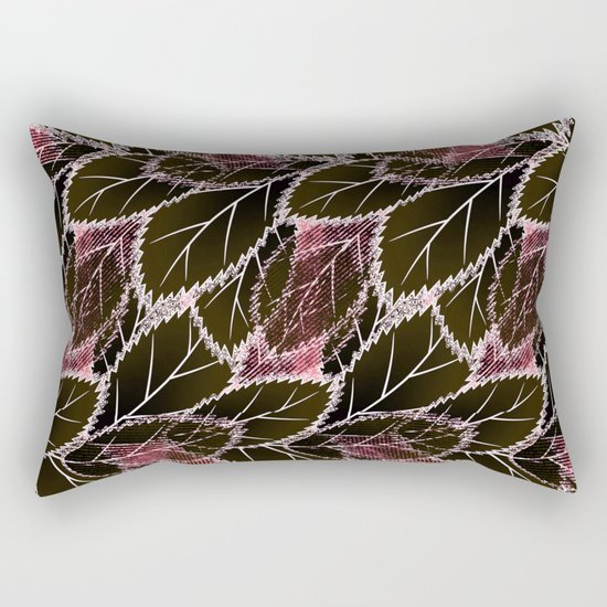 Bright leaves on a black background. Rectangular Pillow