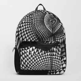 0622-JAL Heart Shape Pattern on Breasts and Nude Body Abstracted by Optical Patten Backpack | Digital, Naked, Black and White, Abstract, Graphic, Tasteful, Beautiful, People, Nude, Woman 