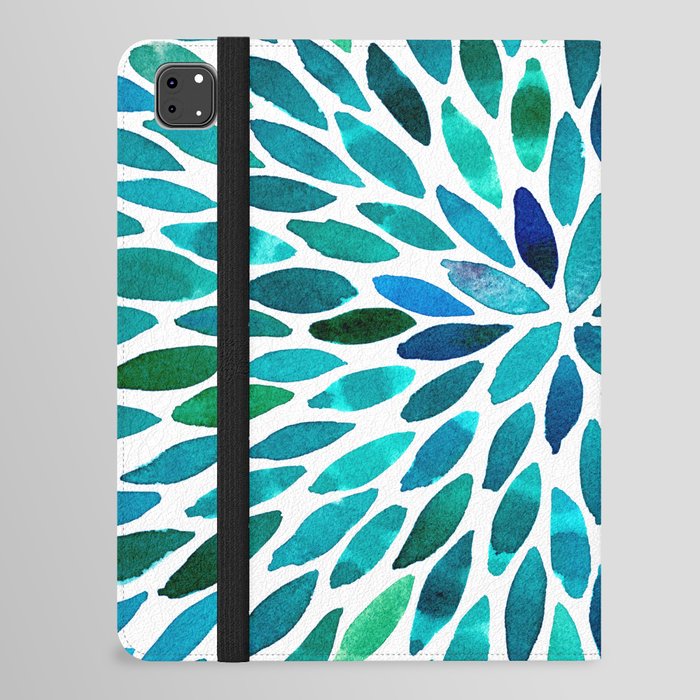 Starburst Leaves - Aqua Blue iPad Folio Case