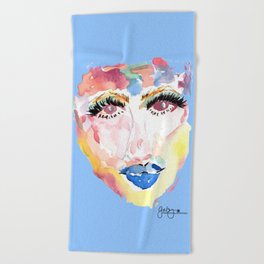 Watercolor Girl Beach Towel