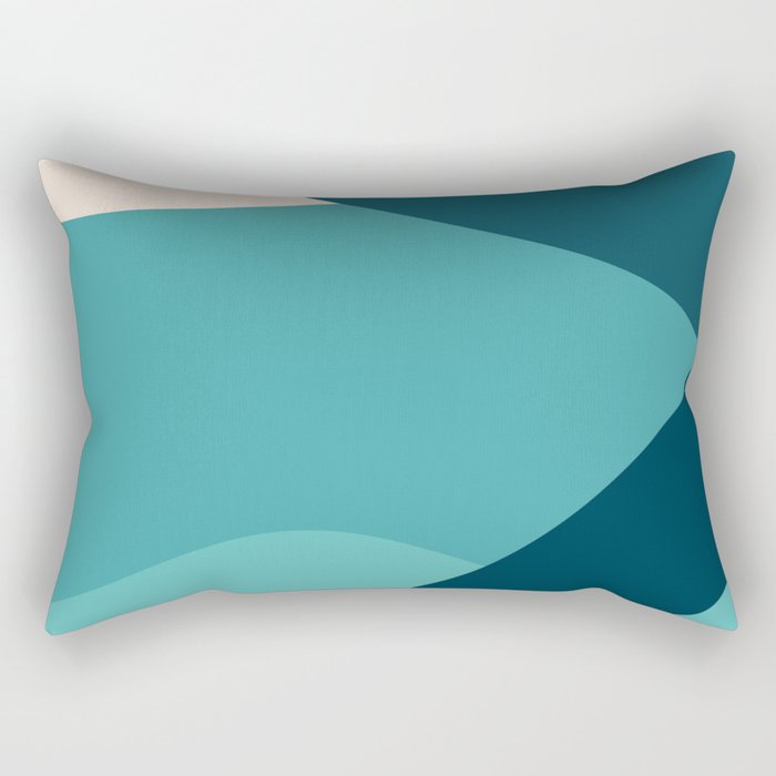 swell ocean and teal Rectangular Pillow