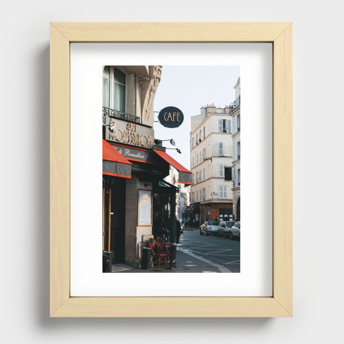 Cafe Roussillon in Paris Recessed Framed Print