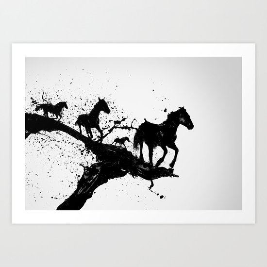 Liquid horses Art Print