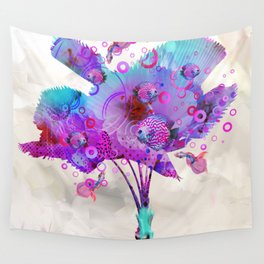 Palm Flower with Fish Wall Tapestry