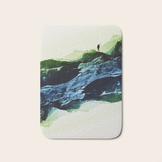 Blue Contact Bath Mat