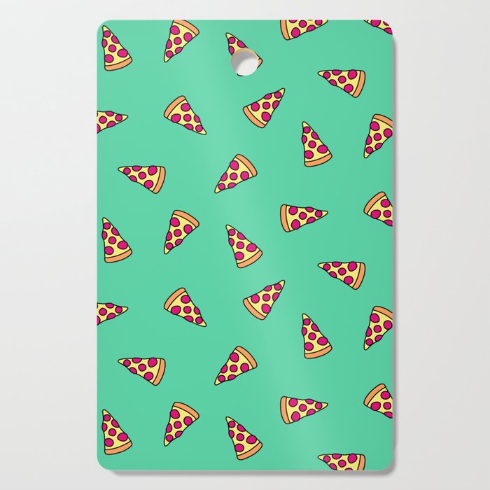 Neon Pizza Slice Pattern Cutting Board
