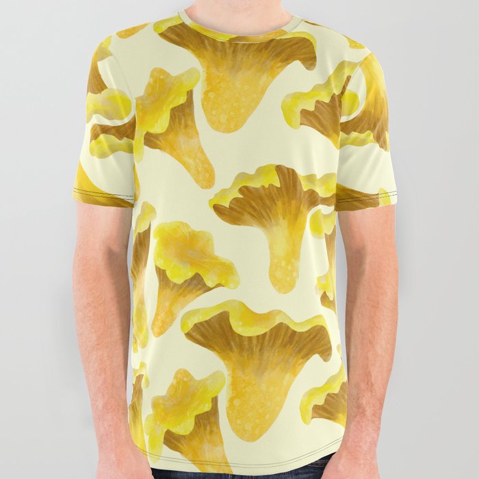 Yellow Mushrooms All Over Graphic Tee