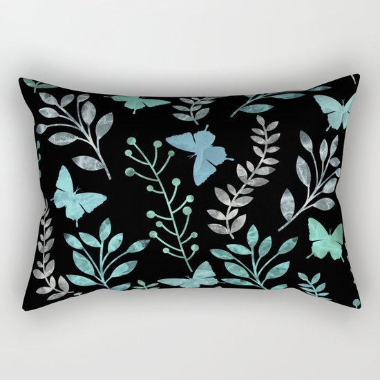Watercolor flowers & butterflies IV Rectangular Pillow