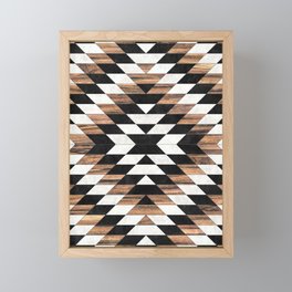 Urban Tribal Pattern No.13 - Aztec - Concrete and Wood Framed Mini Art Print