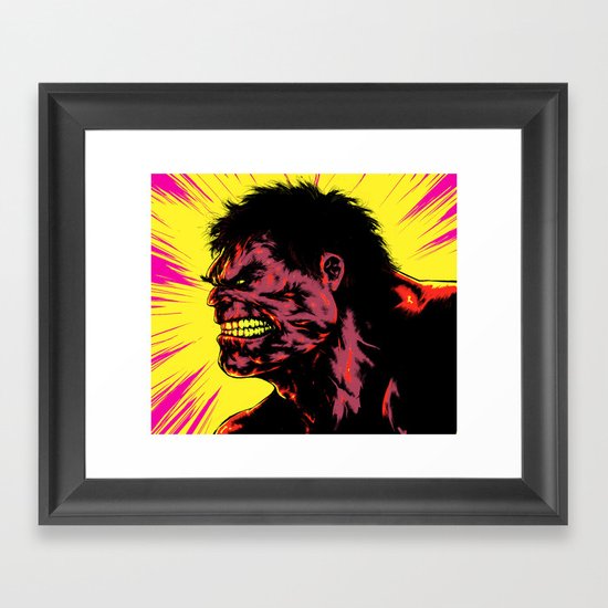 Hulk - Neon Framed Art Print