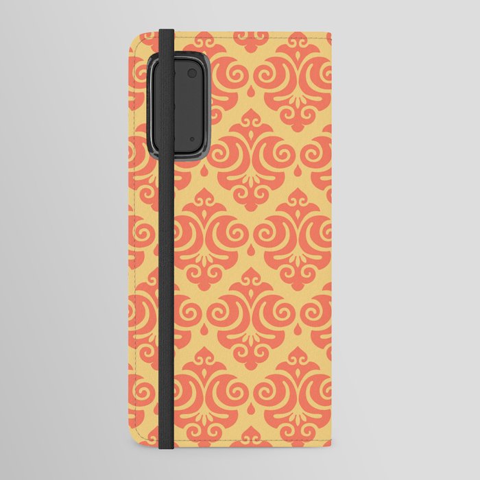 Victorian Modern Pattern in Yellow and Orange Android Wallet Case