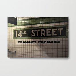 14th Street Station Metal Print | Information, Urban, Mta, Tile, Trainstation, Underground, Metropolis, Signage, Dirty, Newyork 