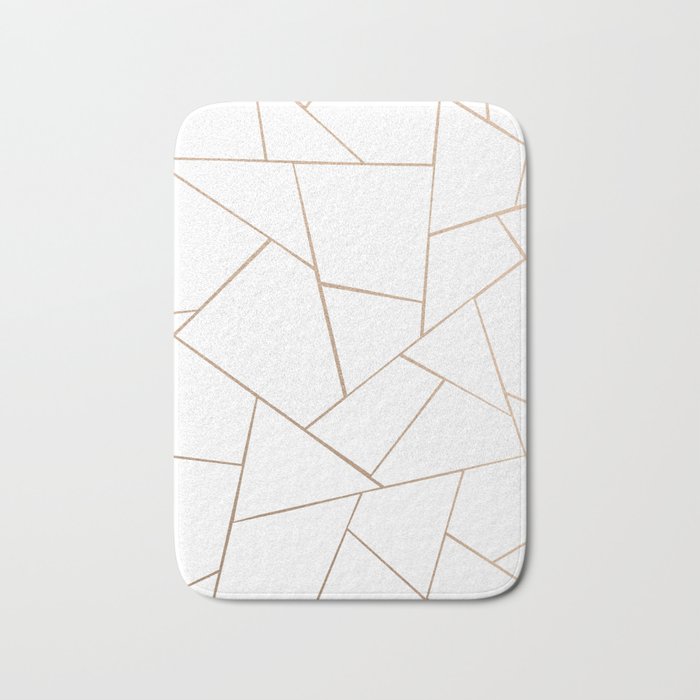 Rose Gold White Geometric Glam 1 Geo Decor Art Society6 Bath