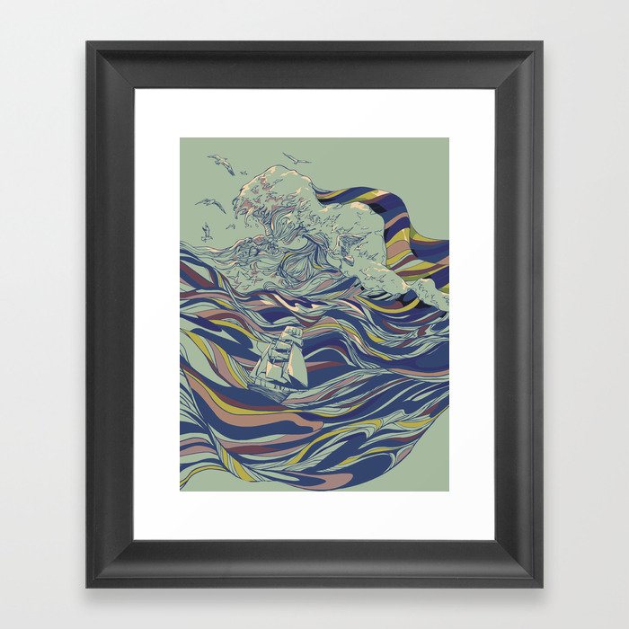 OCEAN AND LOVE Framed Art Print