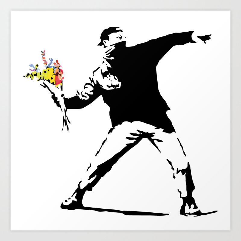 Banksy Flower Bomber Art Print by Sabs Gaite | Society6