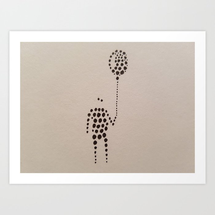 Happy Dots Baloon Art Print