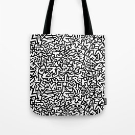 doodle, scribble graffiti sketch pattern, black and white  Tote Bag